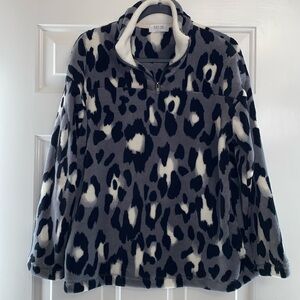 Peach Love ladies pullover fleece black/gray top size XL